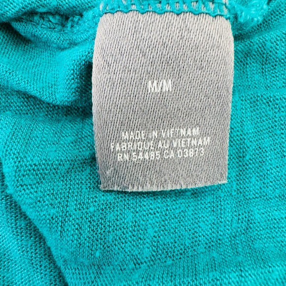 Aerie Round Neck Tissue Turquoise Cotton Long Sleeve Loose Fit Top Size Medium - Picture 6 of 8